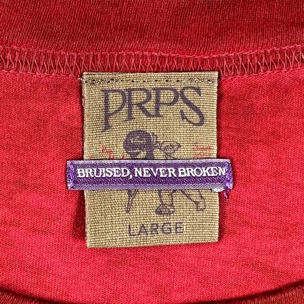PRPS GOODS&CO Red Graphic T Shirt "New York Japan Original Denim Brand" Men's L - Picture 5 of 11